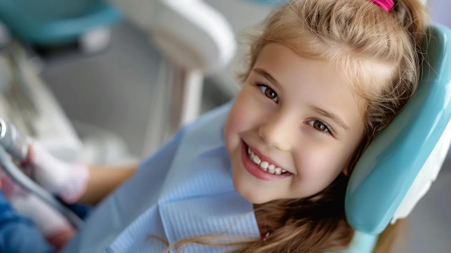 young girl smiling at dental office
