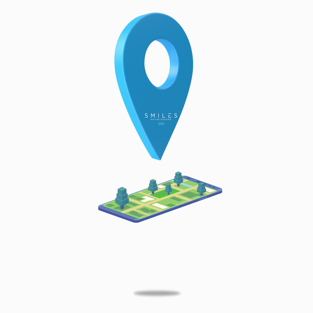 Map pin illustration for Smiles on the Hudson in Edgewater, NJ