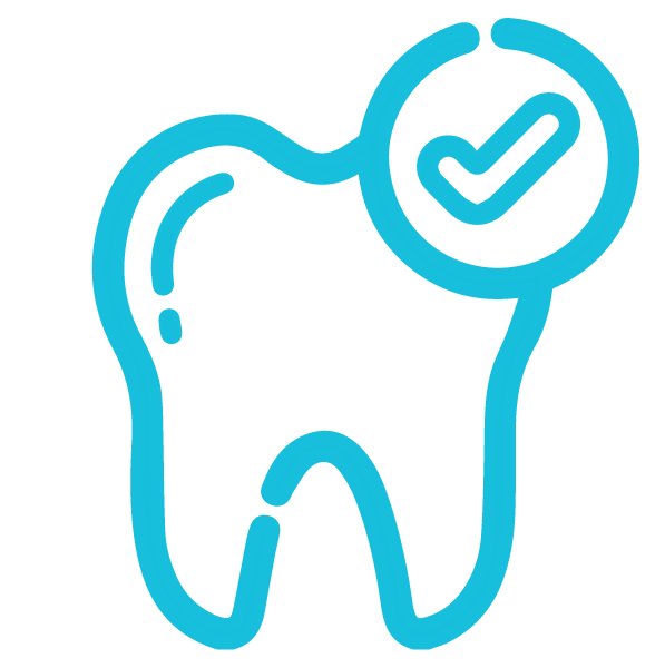 Tooth icon with a checkmark, symbolizing quality dental care and patient satisfaction at Smiles on the Hudson in Edgewater, NJ.